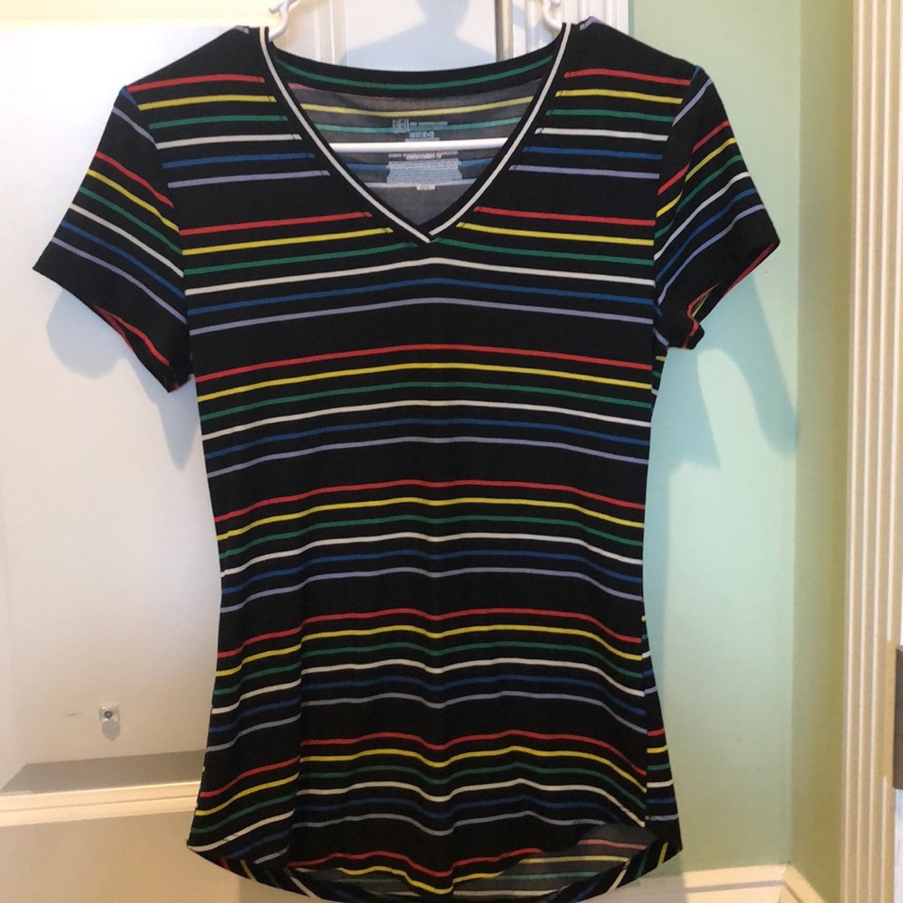no boundaries rainbow striped shirt